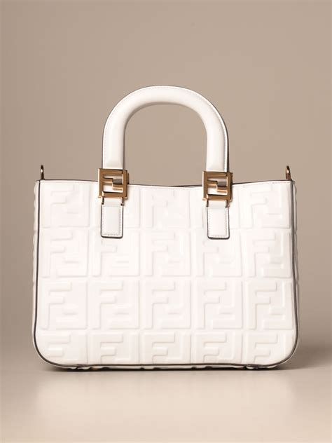 fendi white bag with ff logo|fendi signature bag.